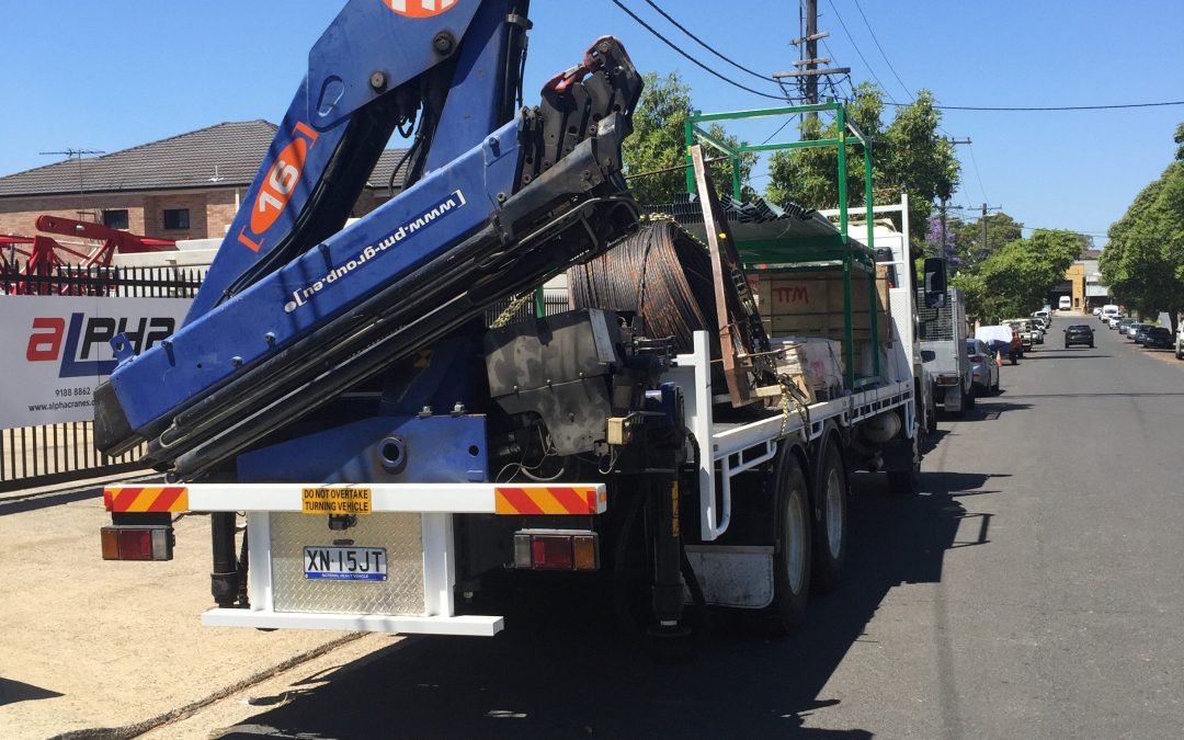 Hiab truck mounted crane